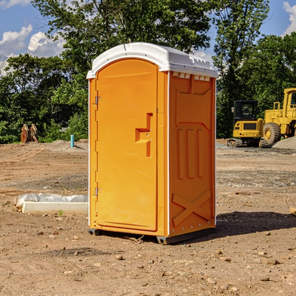 can i customize the exterior of the portable toilets with my event logo or branding in Blue Earth